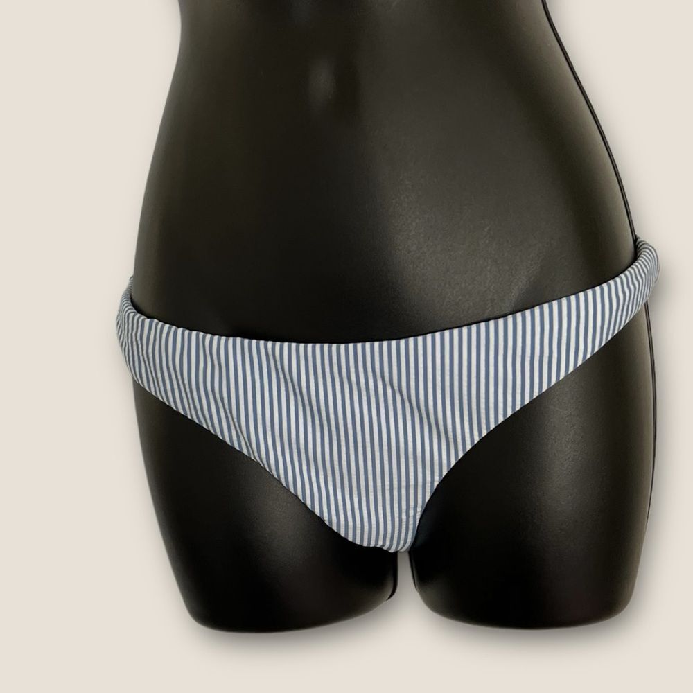 Blue & white striped bikini bottom size Medium, NWT